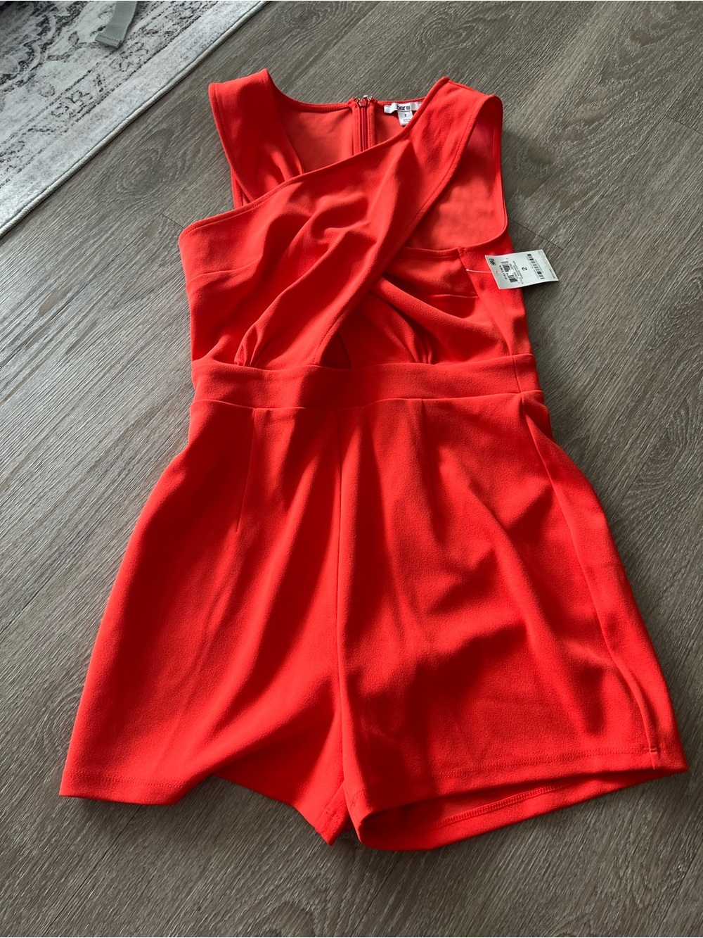 Bright Orange Sleeveless Romper